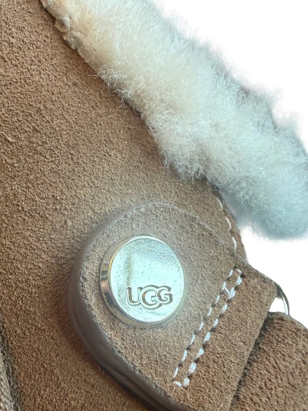 UGG Esmee Suede Block-Heel Slingback Clogs Shoes Camel Tan Suede Size 8 Women's - Picture 13 of 15